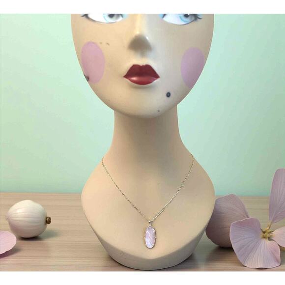 NWT Kendra Scott Elle Lattice Frame Long Pink Pendant Necklace & Matching Cuff - Picture 8 of 9